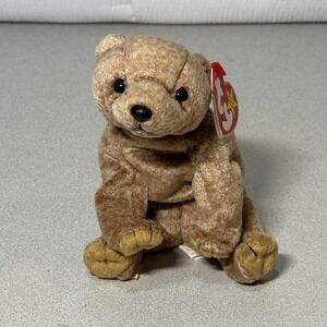 Original TY Beanie Baby PECAN Bear Retired Born 1999 New Condition‎ Tag Worn